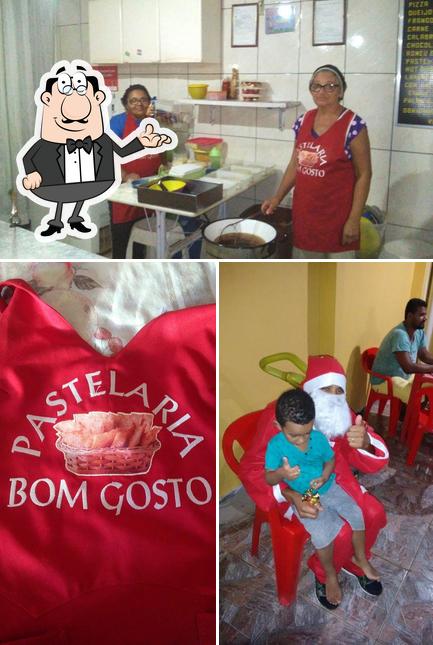 A ilustração da interior e comida no pastelaria bom gosto