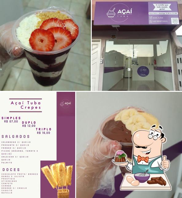 Açai Tuba serve uma seleção de pratos doces