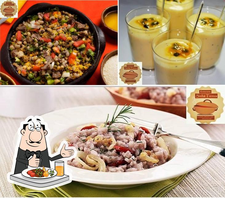 Confira a ilustração ilustrando comida e bebida a Restaurante Sinhá Tereza