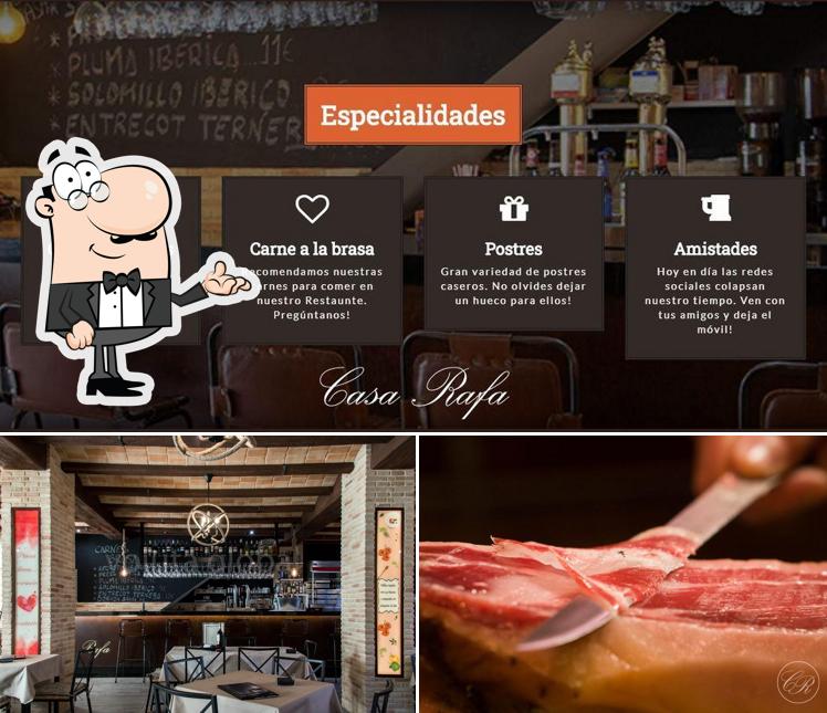 The picture of interior and meat at Bar restaurante Casa Rafa