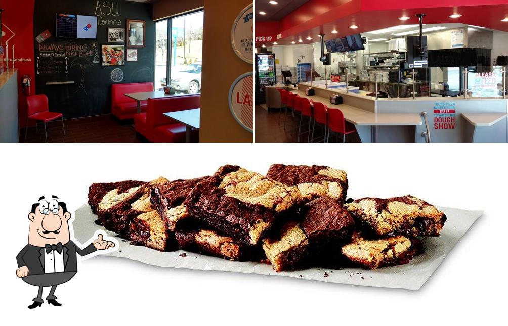 The image of interior and meat at Domino's Pizza