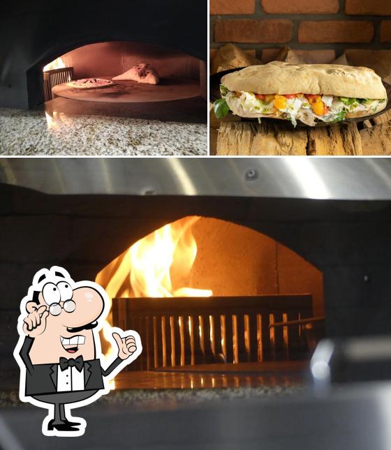 Jetez un coup d’oeil à l’image indiquant la intérieur et nourriture concernant Fuoco Pizzas Grenoble - Au Feu de Bois - Livraison à Domicile