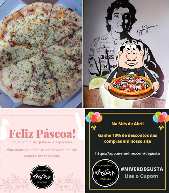 Peça pizza no Degusta Conveniência e Petiscaria