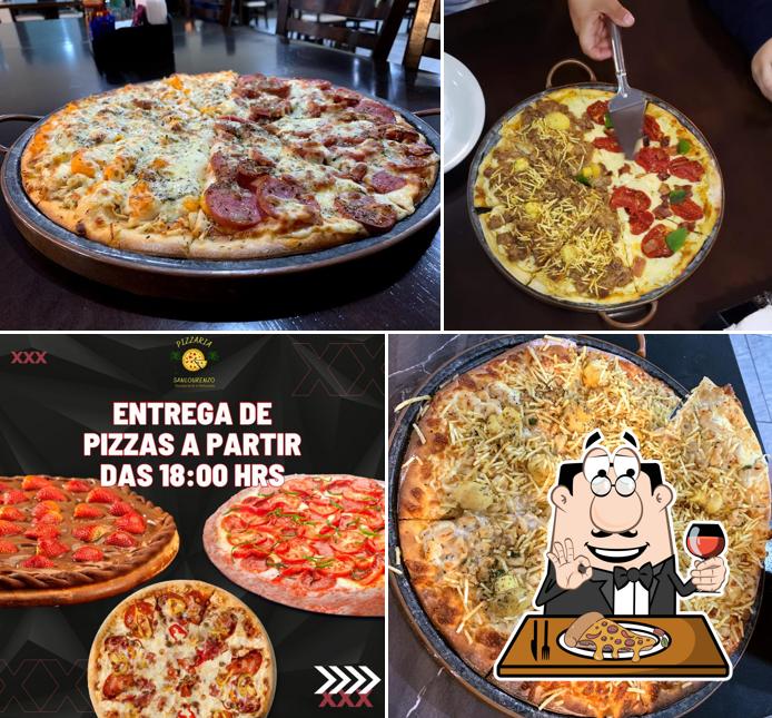 Experimente pizza no Pizzaria Sanlourenzo