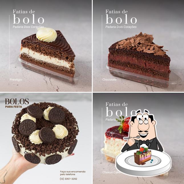 Bolo de chocolate em Panificadora Dois Corações