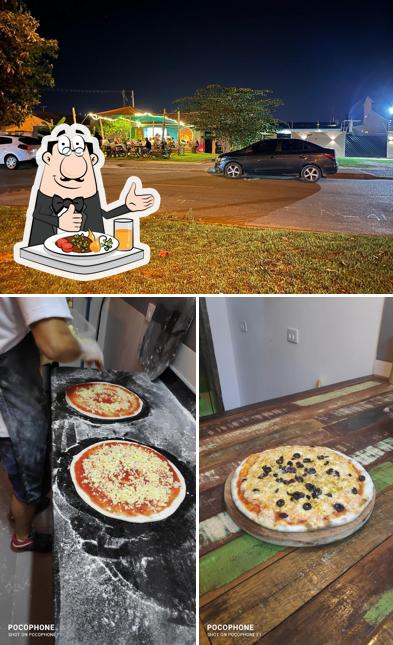 Esta é a imagem apresentando comida e exterior no Pizzeria oási