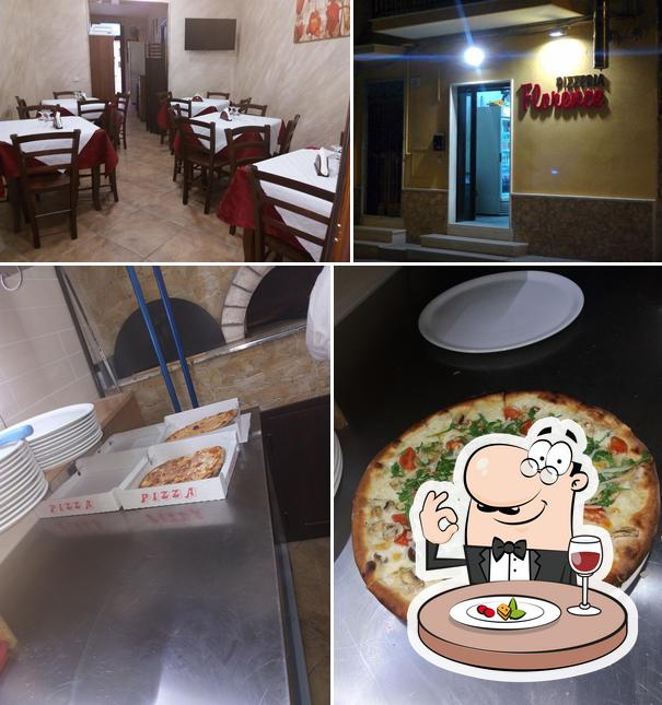 Questa è la immagine che mostra la cibo e interni di Pizzeria Florence
