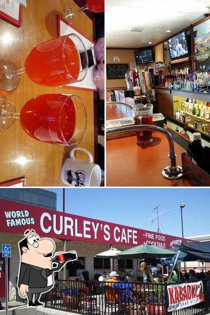 The image of Curley's Cafe’s drink and interior