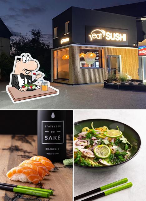 Voici la photo indiquant la nourriture et intérieur sur Eat SUSHI Vannes