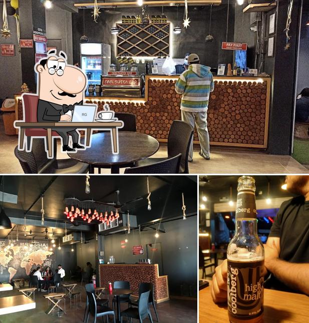 Take a look at the picture depicting interior and bar counter at Chai sutta Bar (Bharuch)