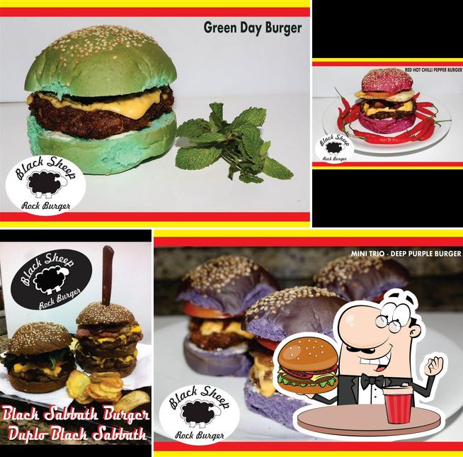 Consiga um hambúrguer no Black Sheep Rock Burger