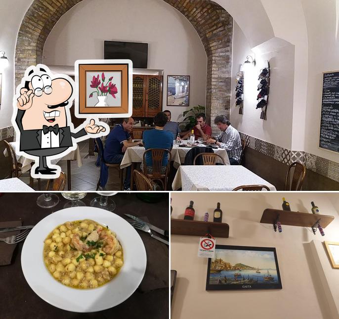 La immagine di interni e cibo da Osteria Gaetana