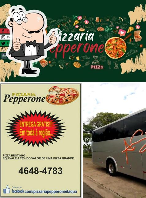 See this picture of Pizzaria Pepperone