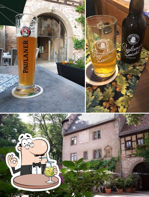 This is the photo displaying drink and exterior at Aschacher Schlossstuben