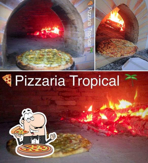 Escolha pizza no Pizzaria Tropical