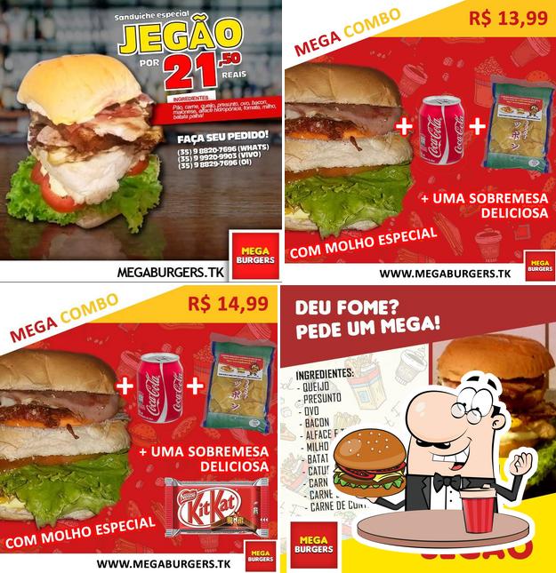 Peça um hambúrguer no megaburgers-lanchonete-varginha/mg