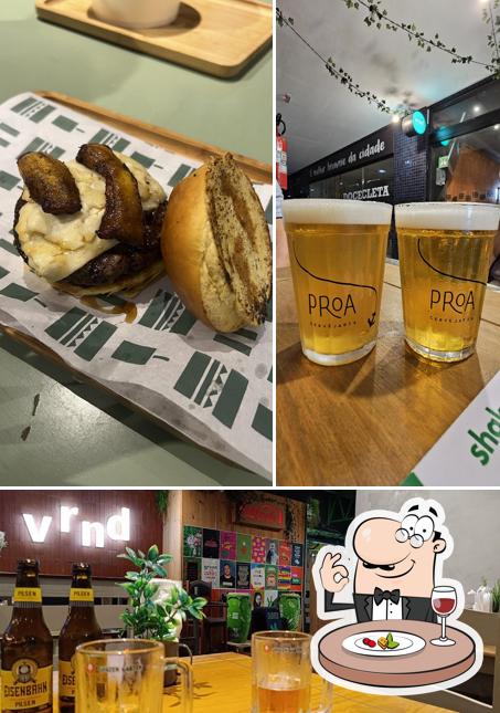 Esta é a ilustração mostrando comida e interior a Varanda Burguer Ondina