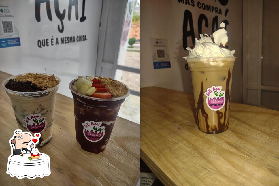 J&E Açaí Delivery serve uma seleção de pratos doces