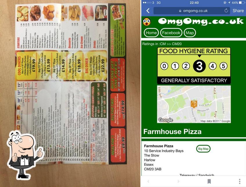 Farmhouse Pizza in Harlow Restaurant menu and reviews