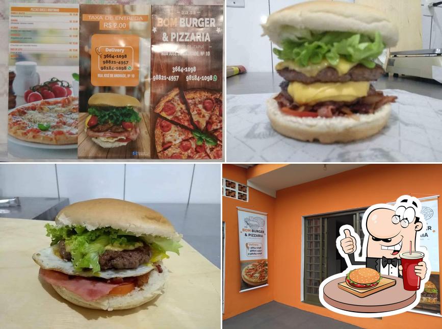 Experimente um hambúrguer no Bom Burger e Pizzaria