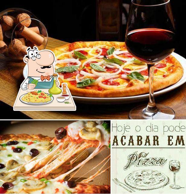 Confira a imagem ilustrando comida e álcool a Paralamas Pizzaria