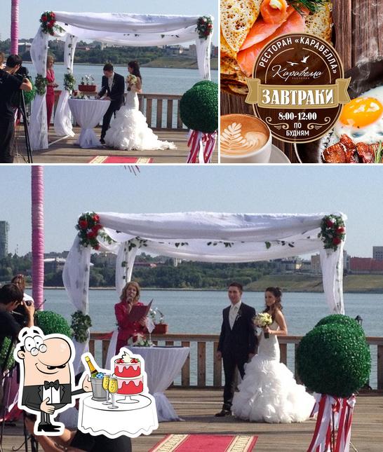 Check out the picture showing wedding and beverage at Karavella