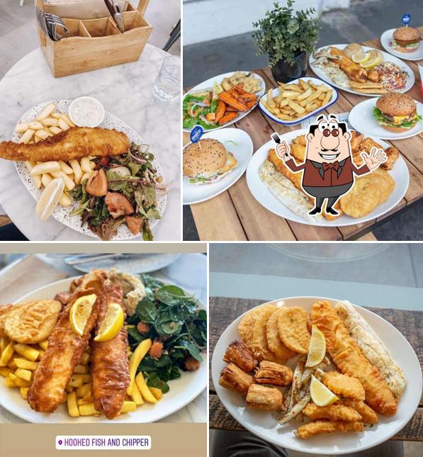 Еда в "Hooked Best Fish and Chips"