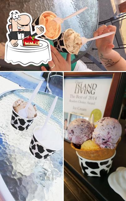 Moo Cow Ice Cream offers a selection of sweet dishes