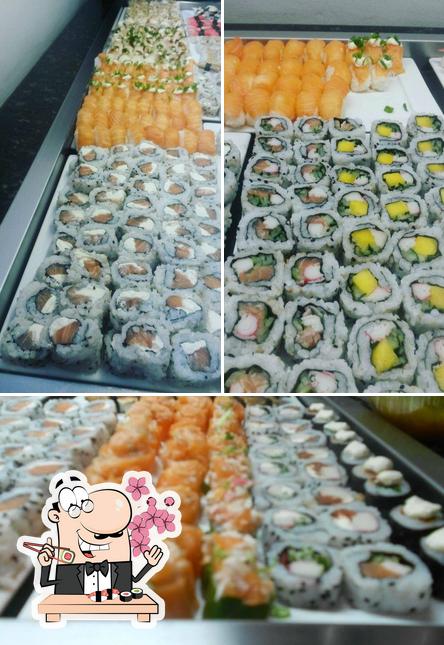 Peça diferentes opções de sushi