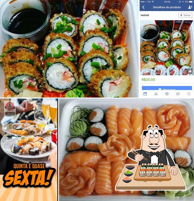 Peça diferentes opções de sushi