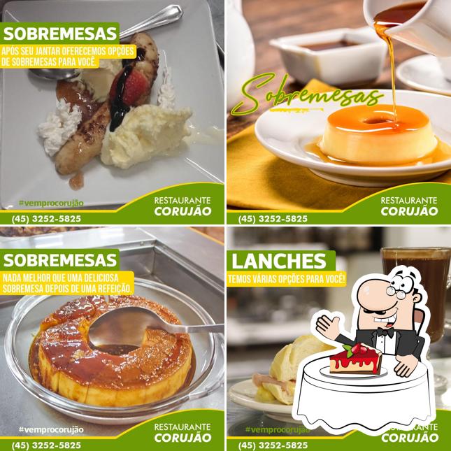 Restaurante Corujão provê uma escolha de sobremesas