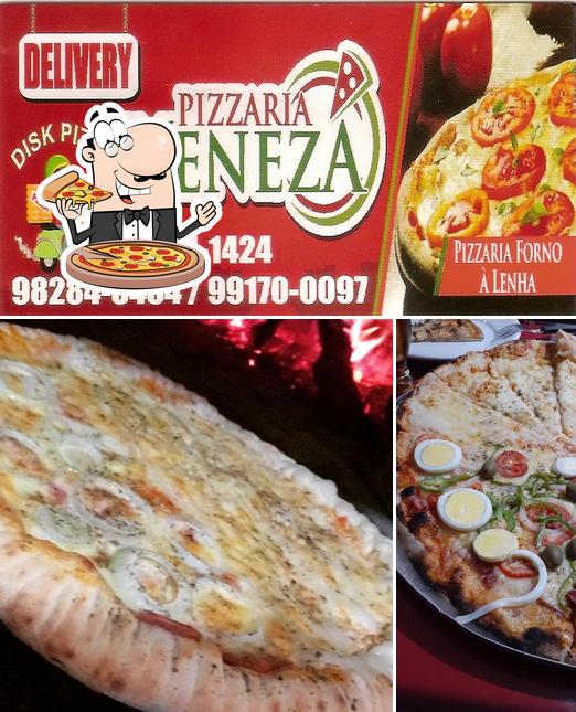 Escolha pizza no Pizzaria Veneza