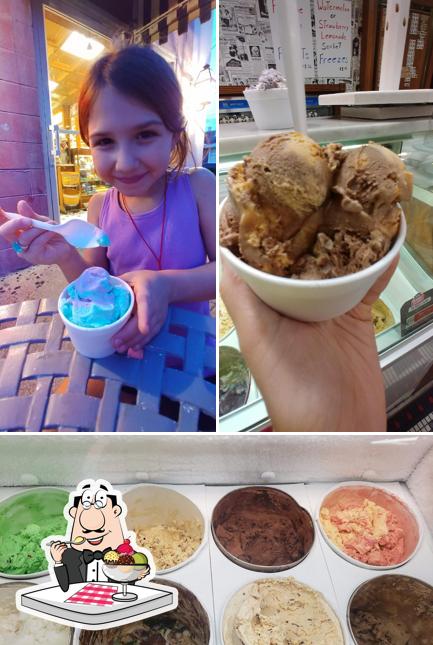 Scarlet Scoop Ice Cream Parlor serves a selection of sweet dishes