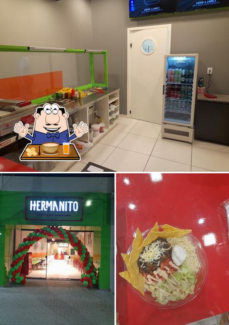 A imagem da comida e interior no Hermanito-Fast Food Mexicano