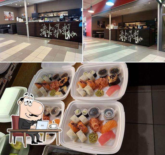 Jetez un coup d’oeil à l’image indiquant la intérieur et nourriture concernant Sushi Cafe