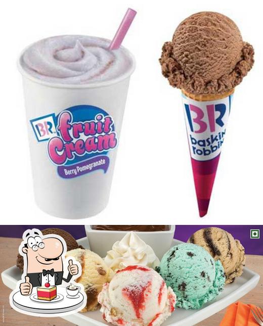 Baskin Robbins offers a variety of desserts