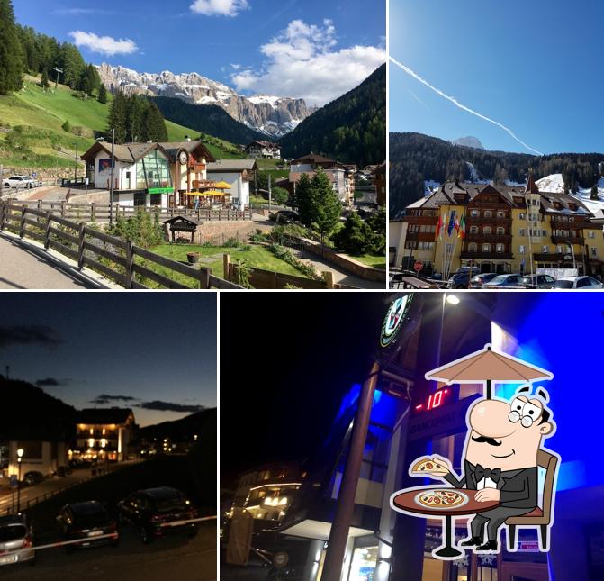 Puoi goderti l'aria fresca da seduto all'esterno di Après Ski & Après Bike Bar Saltos