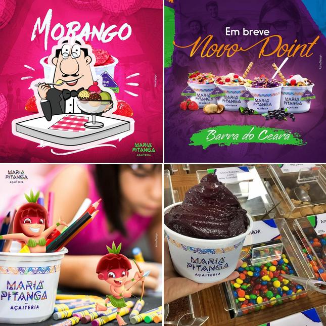 Açaí Maria Pitanga Barra serve uma gama de pratos doces