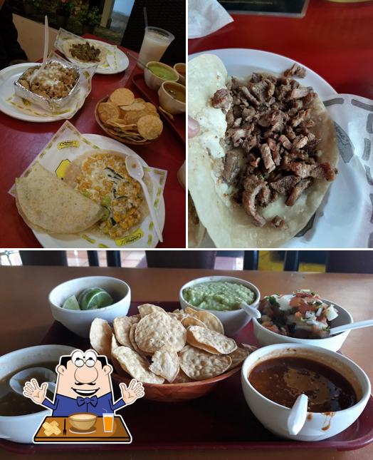 Meals at Los Carbones Restaurante Tacos