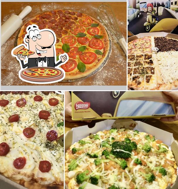 Peça diferentes variedades de pizza