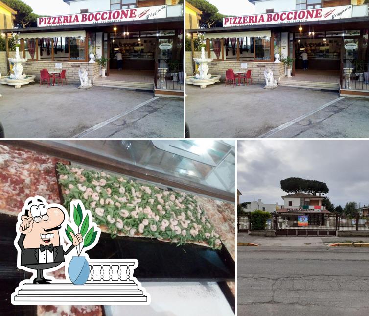 Questa è la immagine che raffigura la esterno e interni di Pizzeria Boccione "Davide"