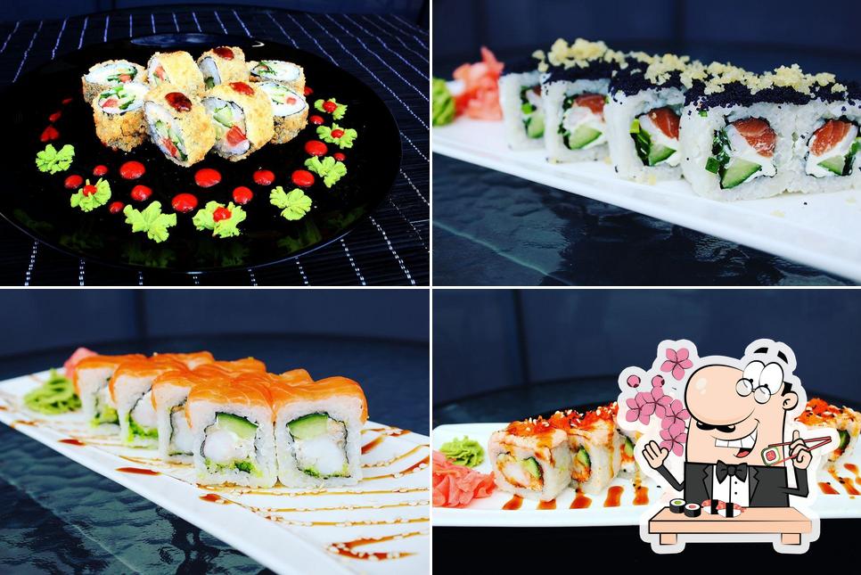 Sushi-Rollen werden von Go Sushi serviert
