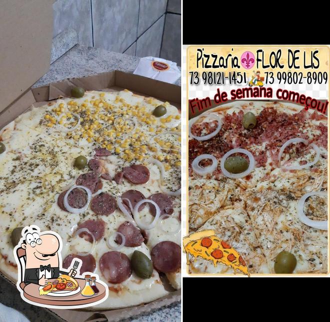 Experimente pizza no Pizzaria Flor de Lis