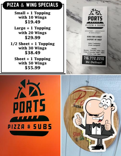 Ports Pizza & Subs in Gasport Restaurant menu and reviews