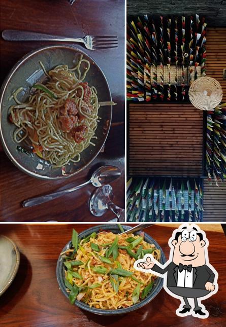 Take a look at the picture displaying interior and food at Taste of Sikkim