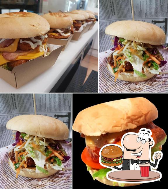 Try out a burger at Sue's Cafe and Takeaway