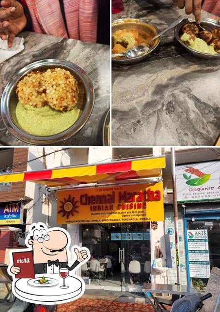 Among various things one can find food and exterior at Chennai Maratha