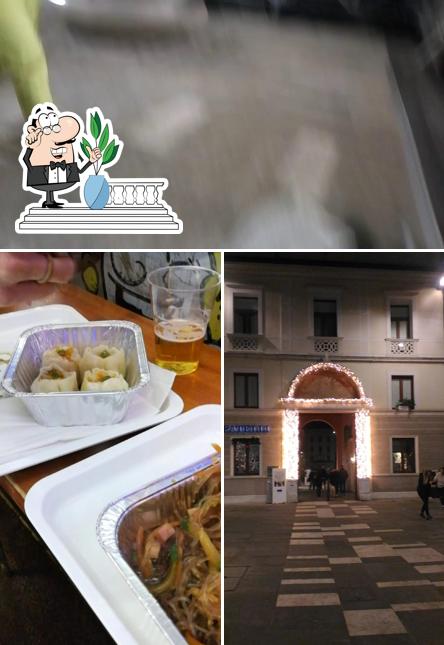 Tra le diverse cose da La Piazzetta Bar&Cucina si possono trovare la esterno e cibo