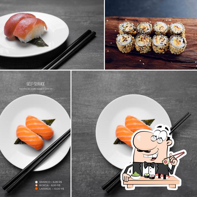 Prove diversas opções de sushi