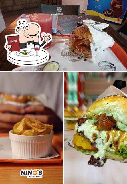 A ilustração do Nino's Smash Burger 1 hamburgueria Porto Seguro BA’s comida e bebida